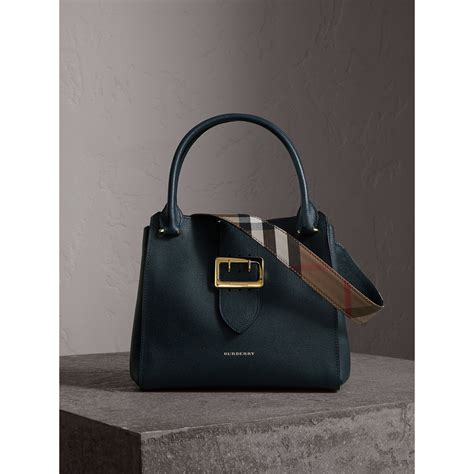 burberry medium buckle tote blue carbon|burberry medium canvas check tote.